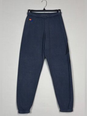 Aviator Nation Bolt Sweatpants Blue Joggers USA Made Cozy Lounge Small